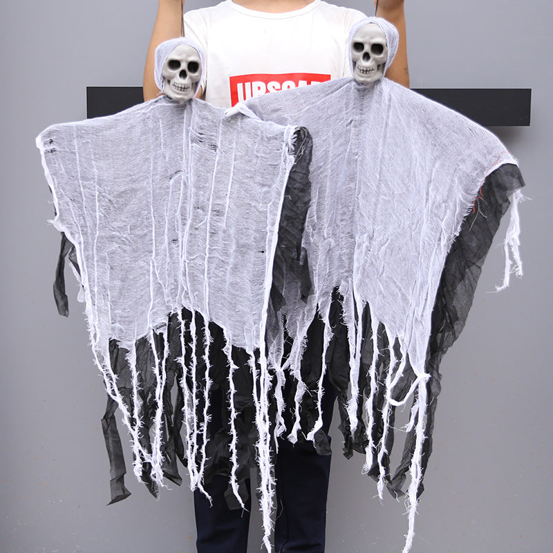 Halloween Decoration Ghost hang with cloth and skull design