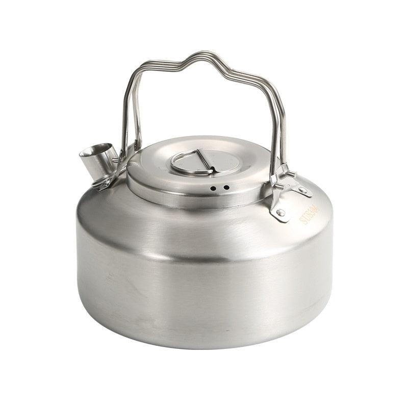 Portable Stainless Steel Outdoor Cookware Set with Windproof Stove