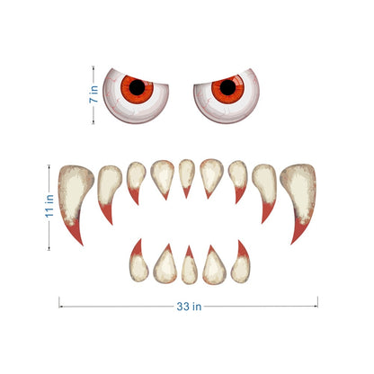 Halloween Horror Door Sticker – PVC Mural Decor