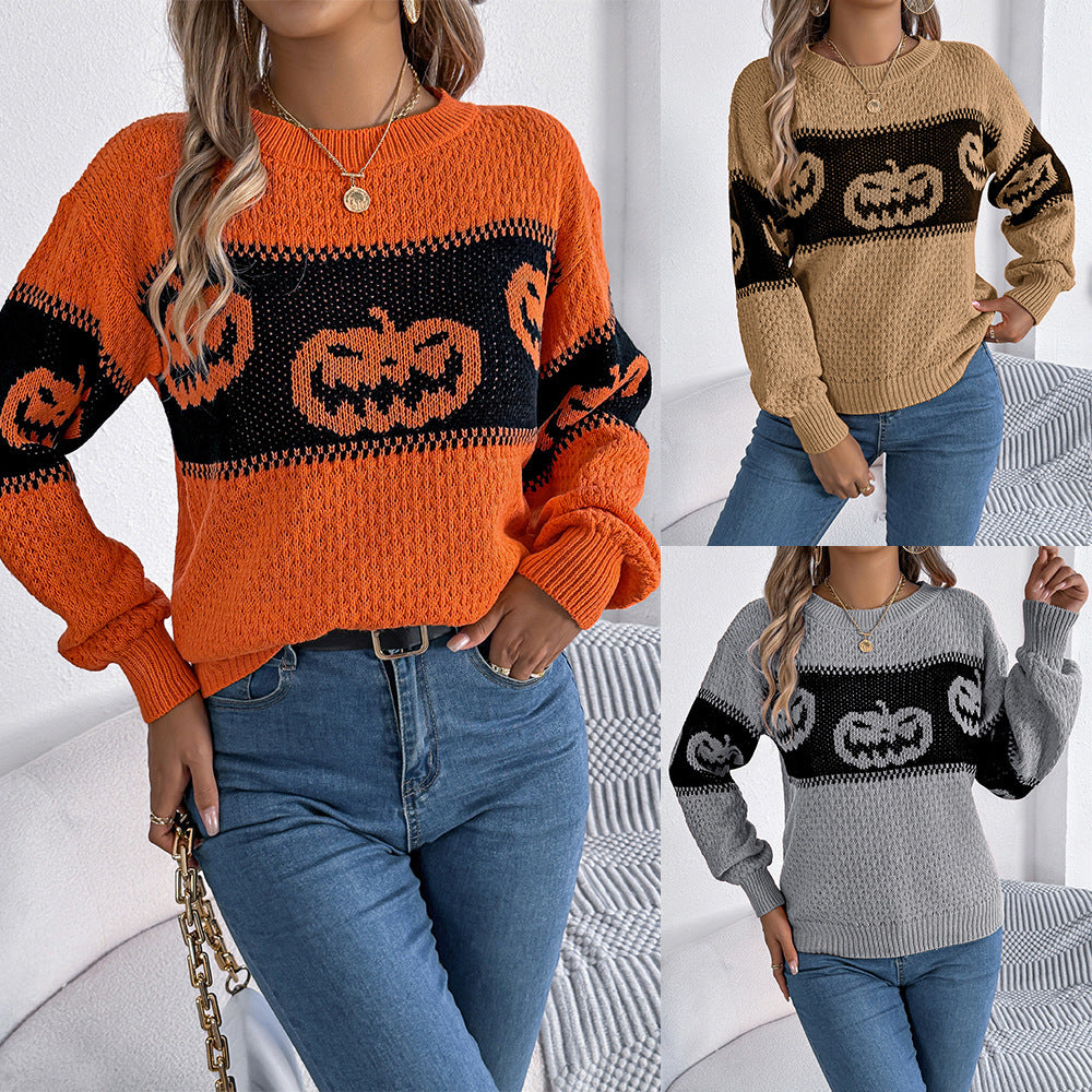 Women’s Halloween Pumpkin Pullover