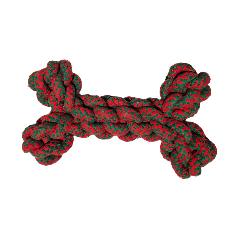 Christmas Doggy Knot Toy – Cotton Rope Teeth Cleaner