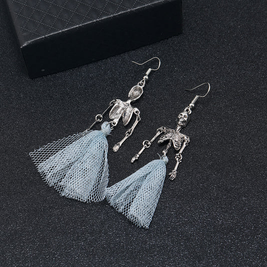 Halloween Punk Hip Hop Skeleton Earrings