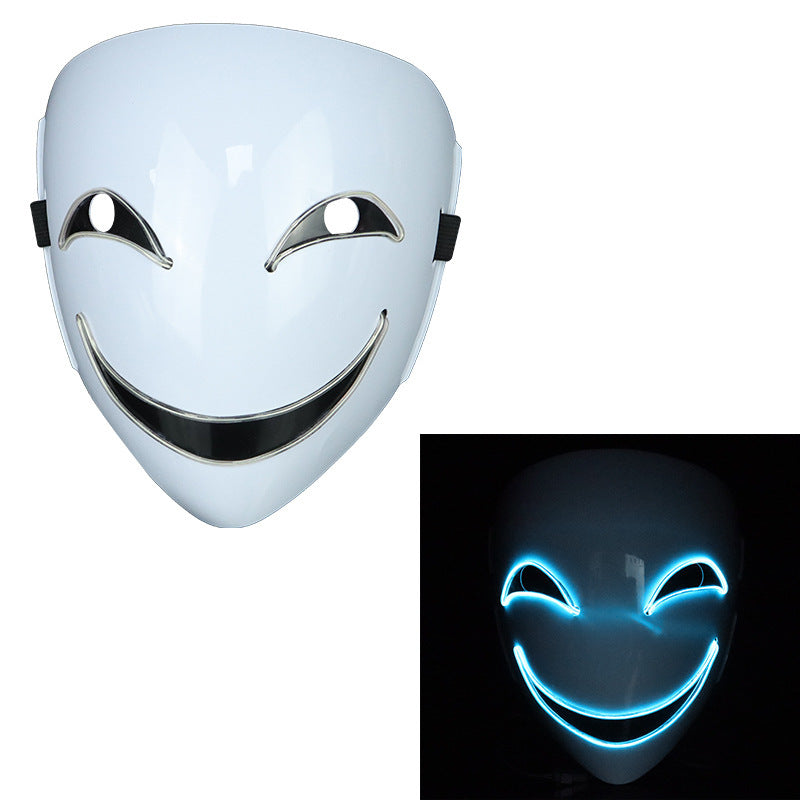 Glowing Black Halloween Mask – Multicolor