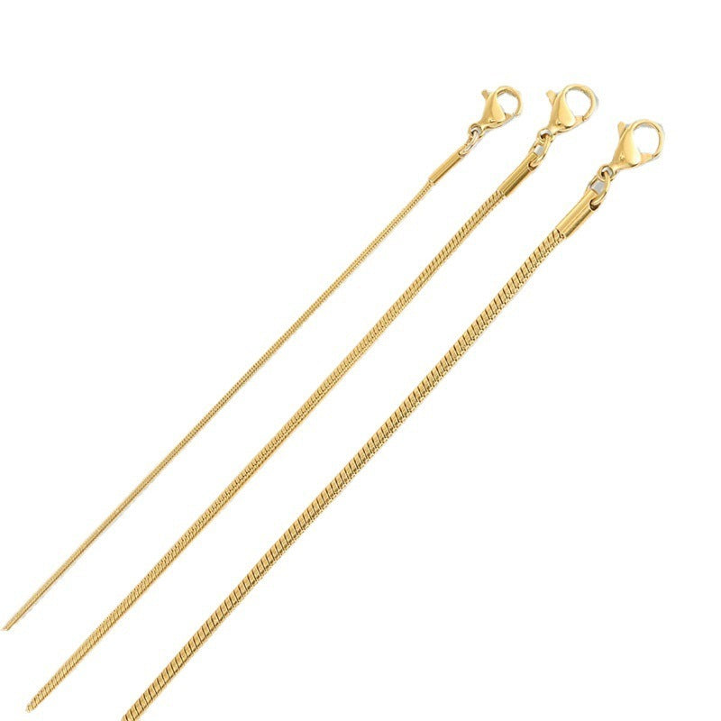 Women's Long Stainless Steel Necklace Simple Couple