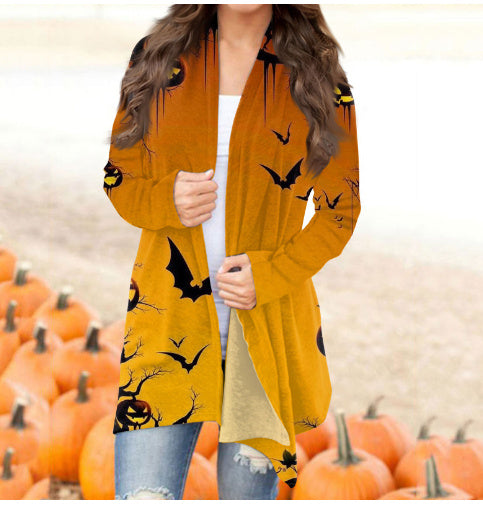 Halloween Women’s Digital Print Cardigan Jacket