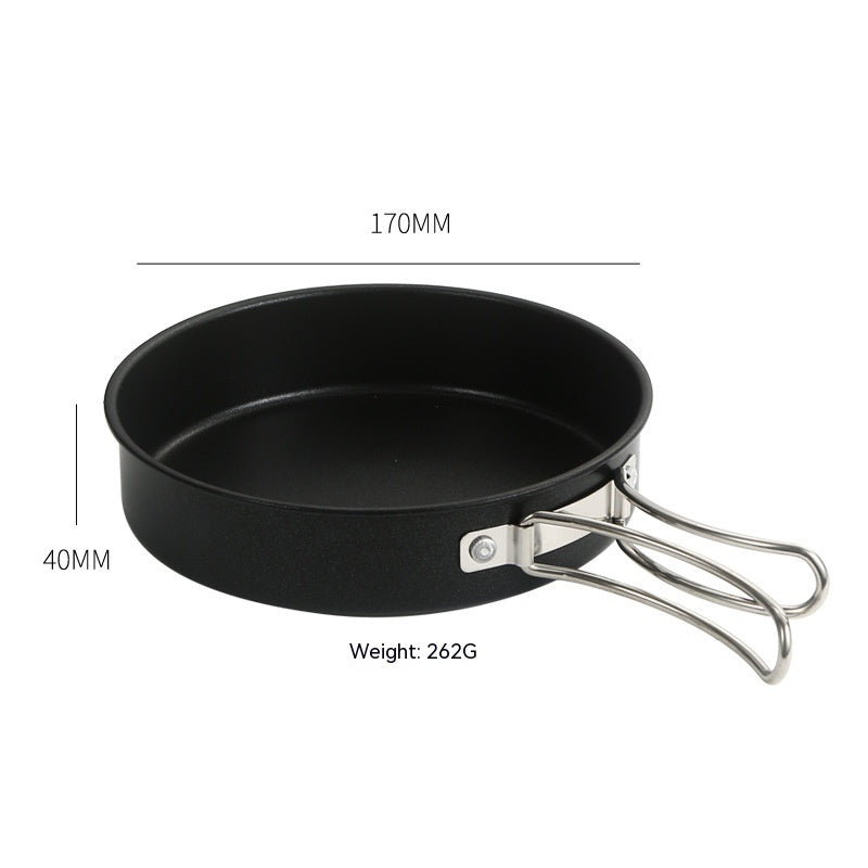 Portable Stainless Steel Outdoor Cookware Set with Windproof Stove