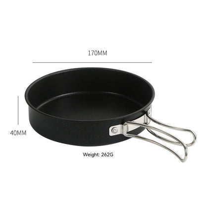 Portable Stainless Steel Outdoor Cookware Set with Windproof Stove