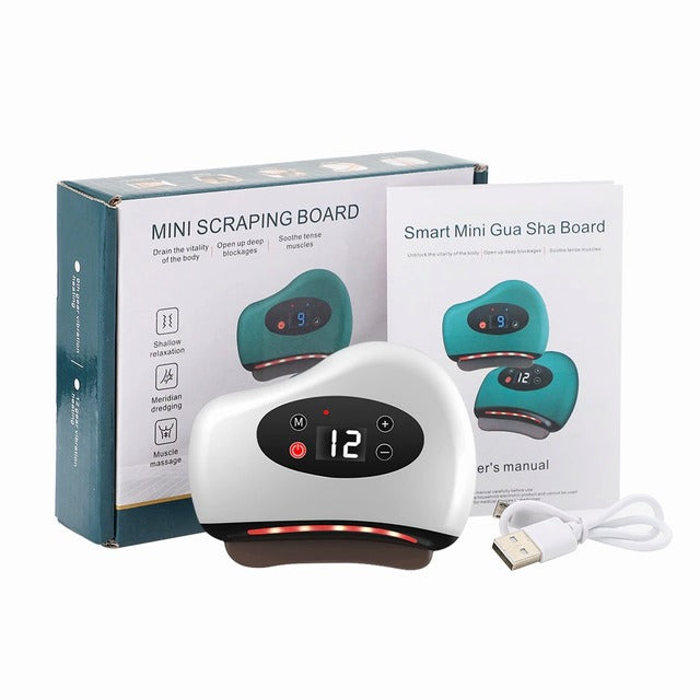 Electric Gua Sha Massage Device Heated Vibration Facial Sculpting Tool