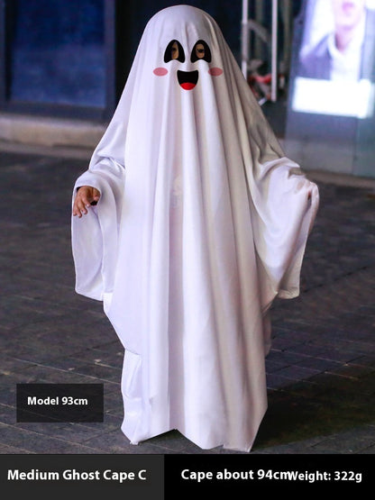 Halloween Ghost Cloak Costume – White & Fun Designs