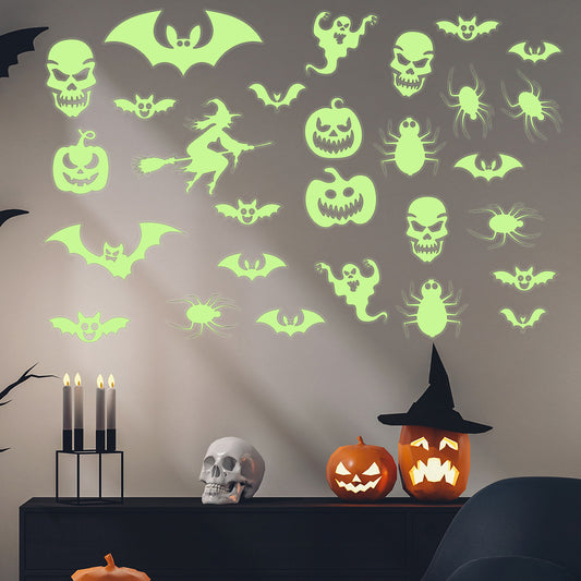 Halloween Green Fluorescent Wall Stickers – 4 Pack