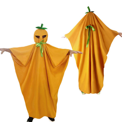 Kids’ Pumpkin Halloween Cloak – Unisex Costume