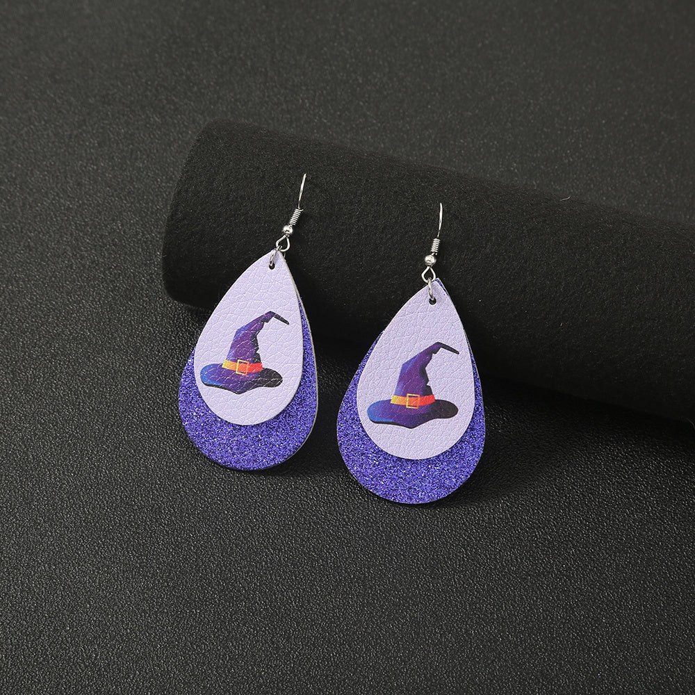 Leather Geometric Halloween Earring – Chic & Simple