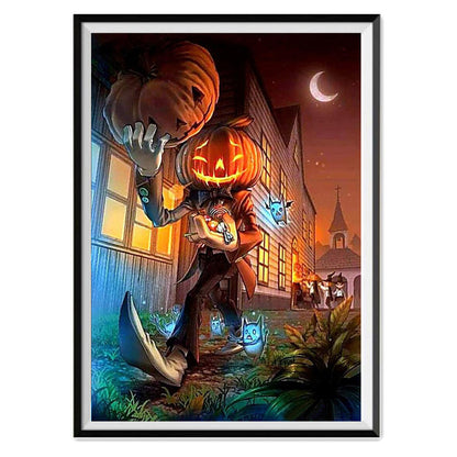 Spooky Halloween Pumpkin Skull 5D Diamond Painting