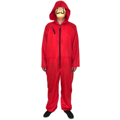 Red Halloween Cosplay One-Piece Costume with Mask