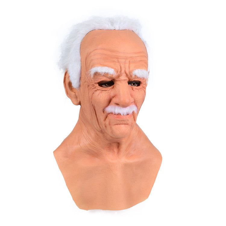 Halloween Granny Latex Mask with Wig