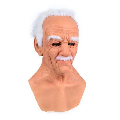 Halloween Granny Latex Mask with Wig