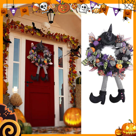 Halloween Witch Hat & Pumpkin Door Hanging Decoration