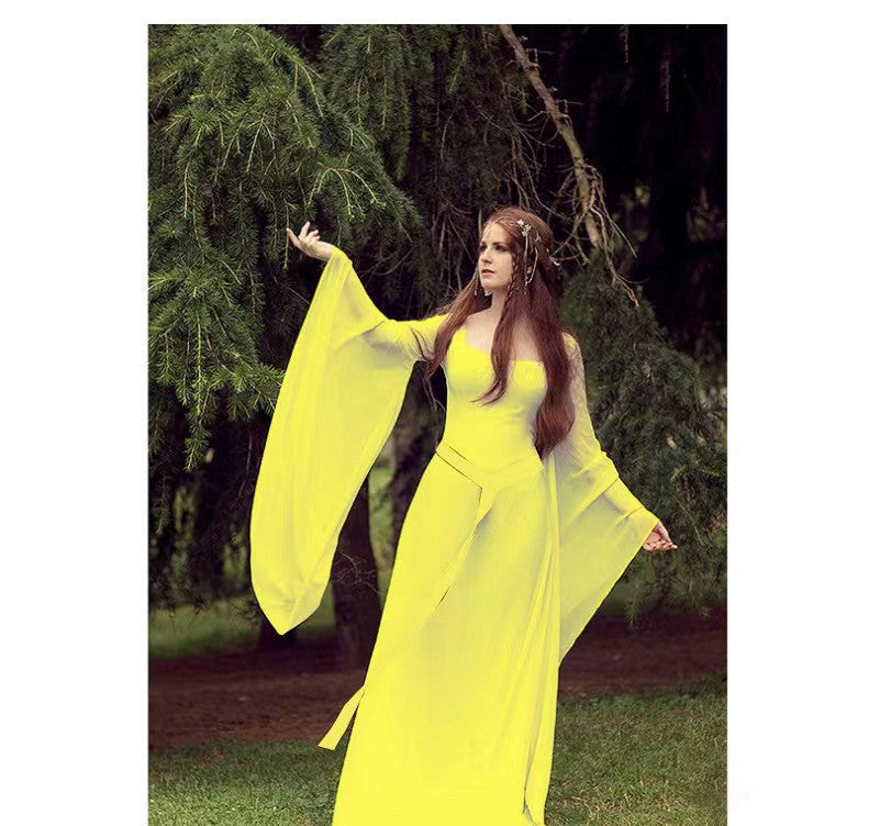 Halloween Women's Long Chiffon Dress – Elegant & Flowing