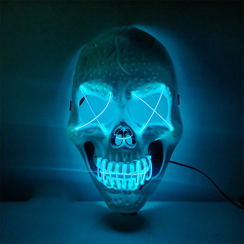 Halloween Glowing Skull Mask – Adjustable & Spooky