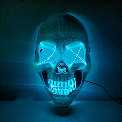 Halloween Glowing Skull Mask – Adjustable & Spooky