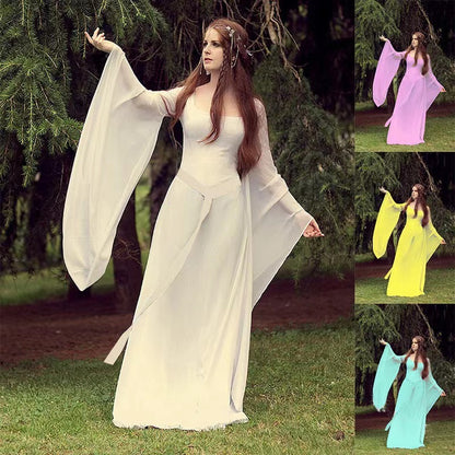 Halloween Women's Long Chiffon Dress – Elegant & Flowing