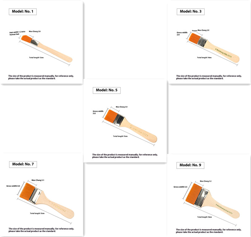 Flat Nylon Brush Set – Art Painting Tools (11-Piece)