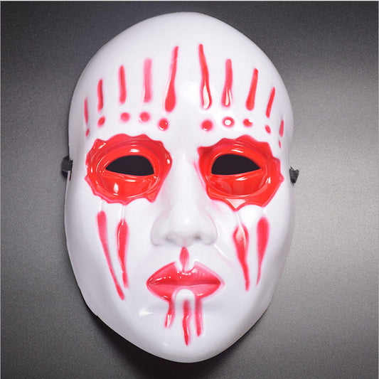 Slipknot band mask plastic white with red paint scary props for Halloween