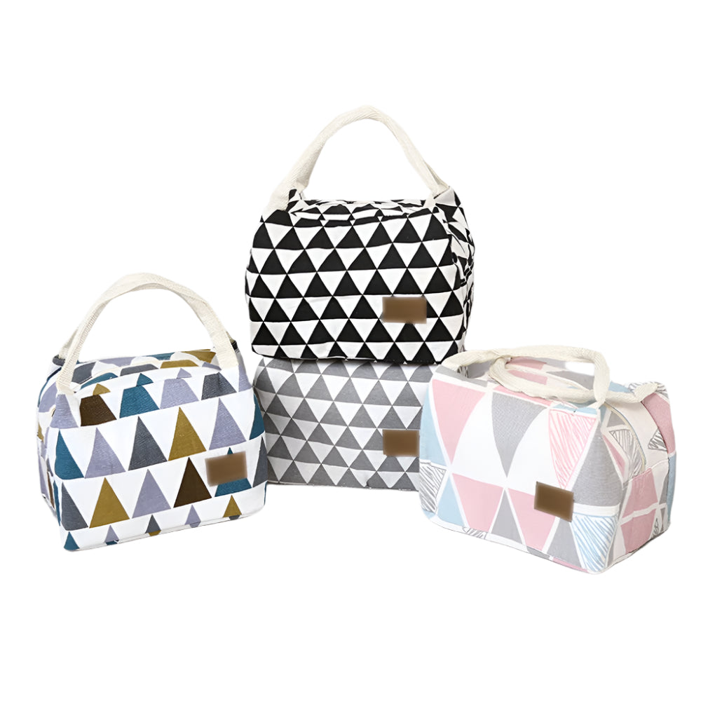 Patterned Insulated Canvas Lunch Bag – Portable Cooler Tote