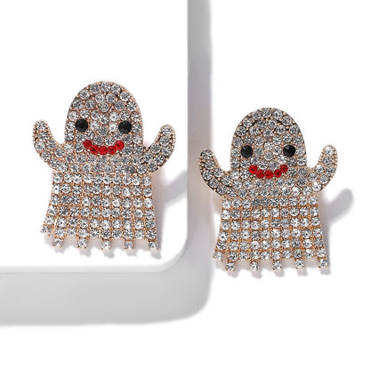 Rhinestone Geometric Halloween Earrings