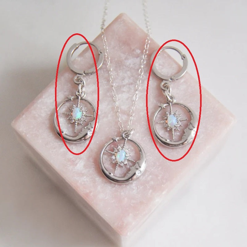 European And American Moon Man XINGX Necklace Eardrops Inlaid Opal Gold-plated Accessories