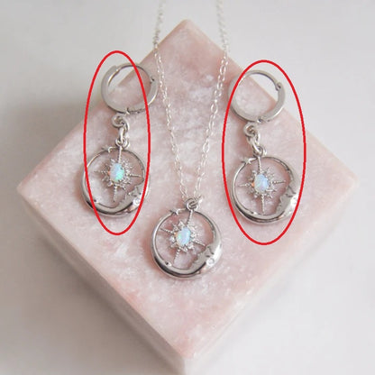 European And American Moon Man XINGX Necklace Eardrops Inlaid Opal Gold-plated Accessories