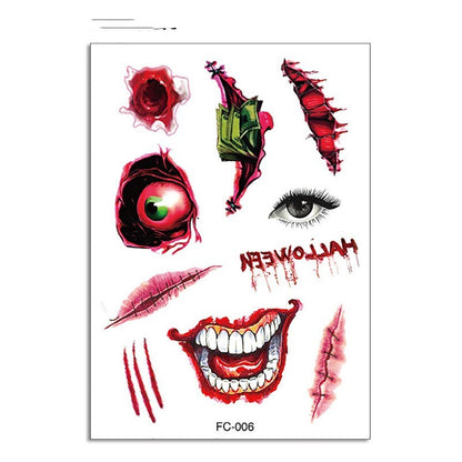 Halloween Funny Makeup Tattoo Sticker – 14.5×21cm