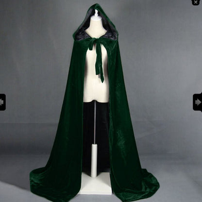 Velvet Halloween Cloak with Hood – Double Layer