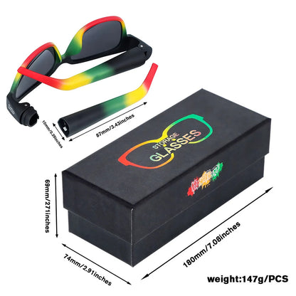 Hidden Storage Sunglasses Secret Compartment Shades Unisex UV Glasses