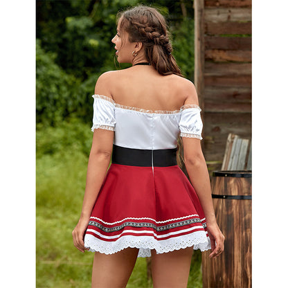 Red Floral Beer Festival Halloween Dress