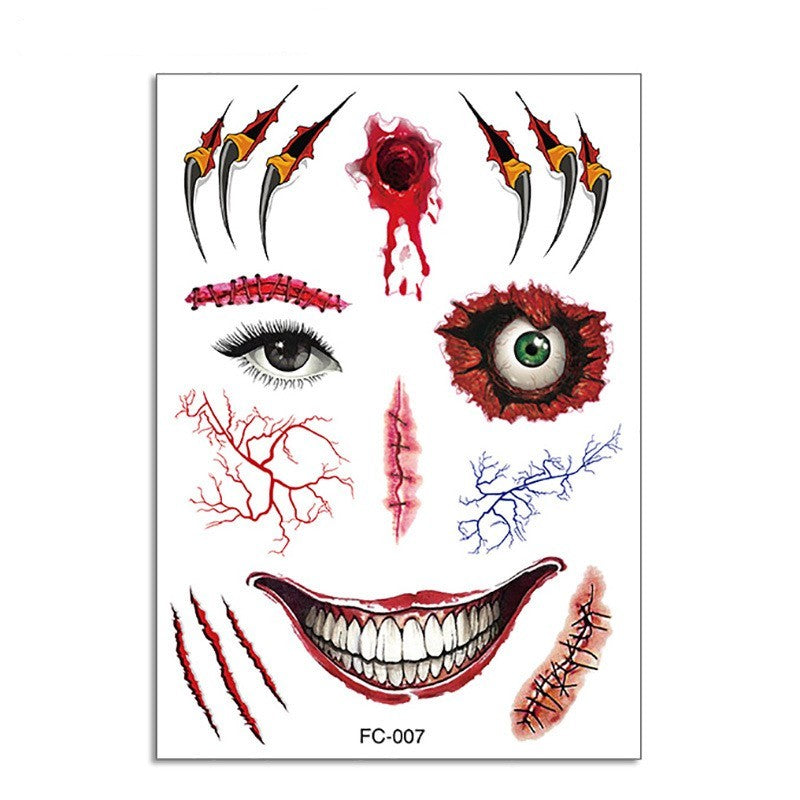 Halloween Funny Makeup Tattoo Sticker – 14.5×21cm