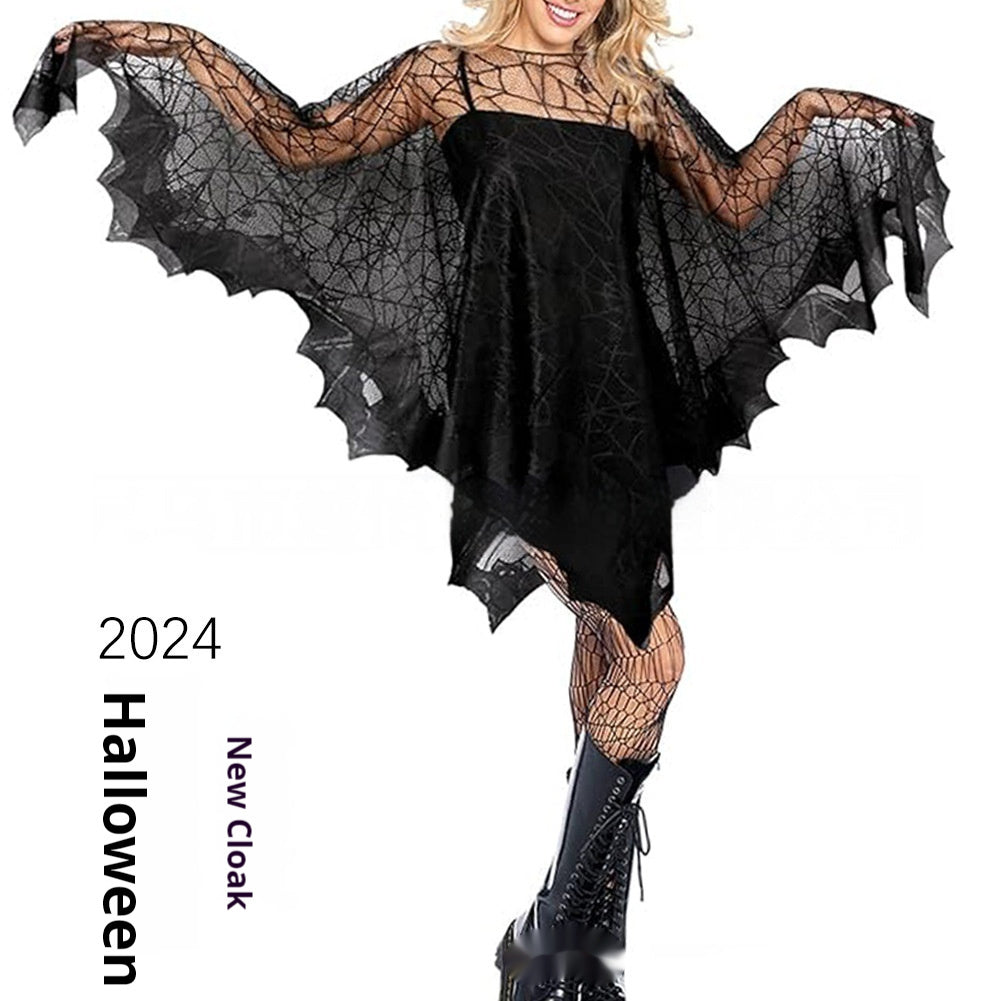 Halloween Bat Cloak Shawl – Black Party Costume