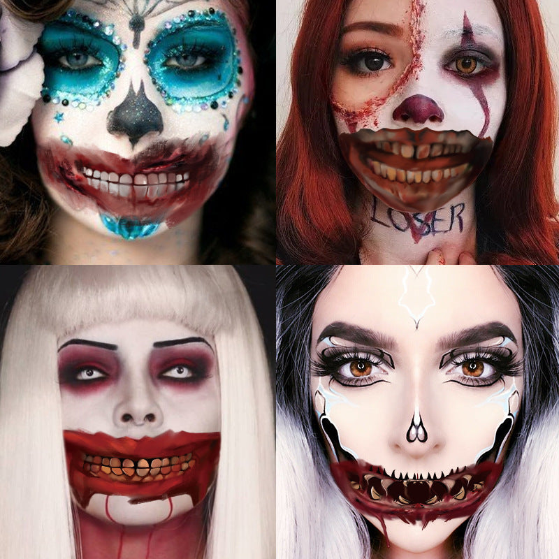 Halloween Mouth Tattoo Stickers – Fun & Easy