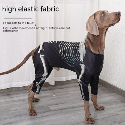 Halloween Skull Dog Costume – Black Pet Outfit