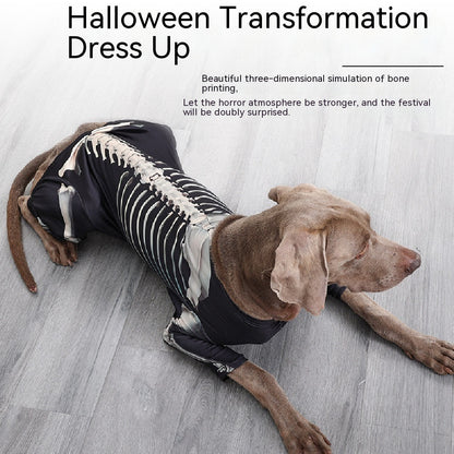 Halloween Skull Dog Costume – Black Pet Outfit