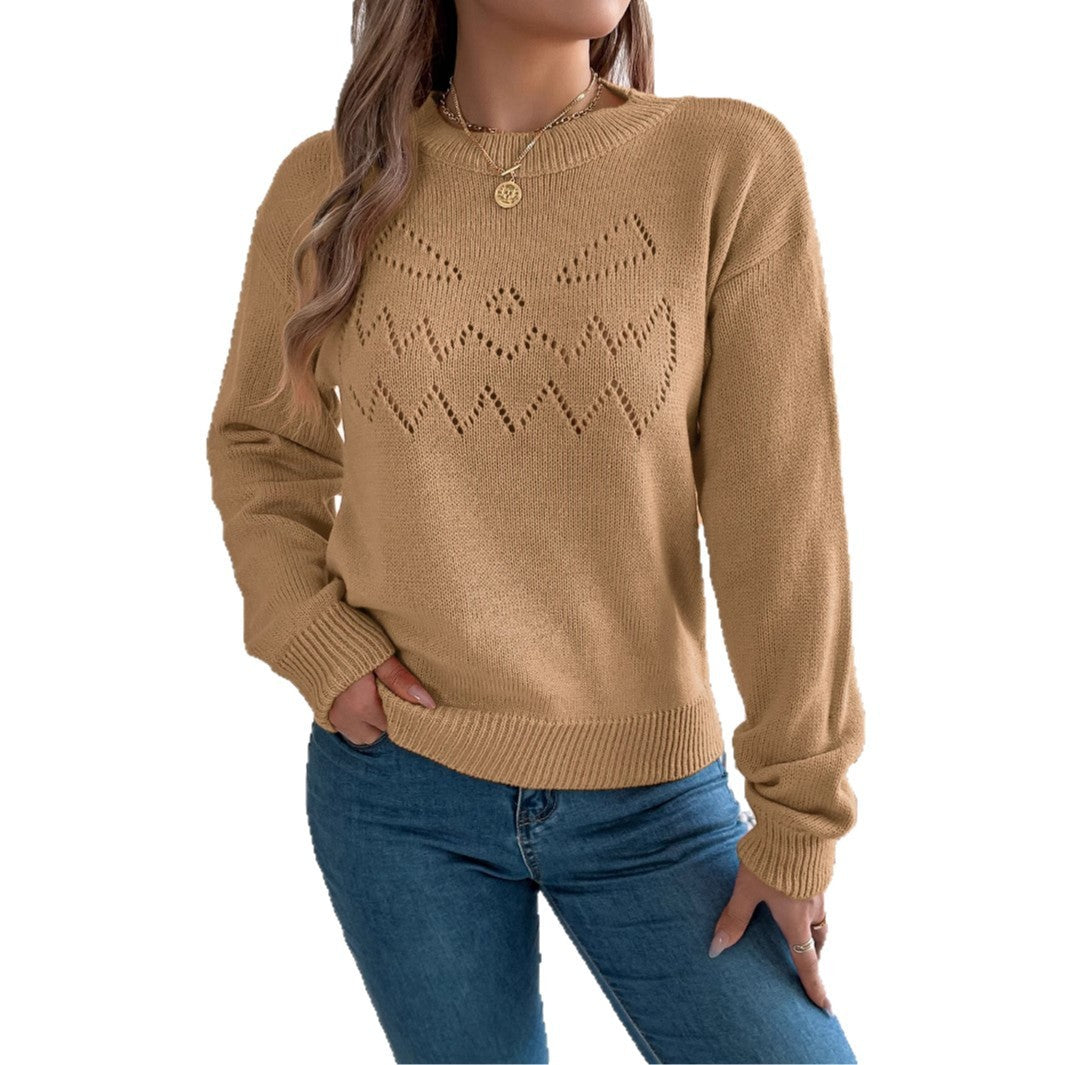 Halloween Hollow-Out Lantern Long Sleeve Pullover