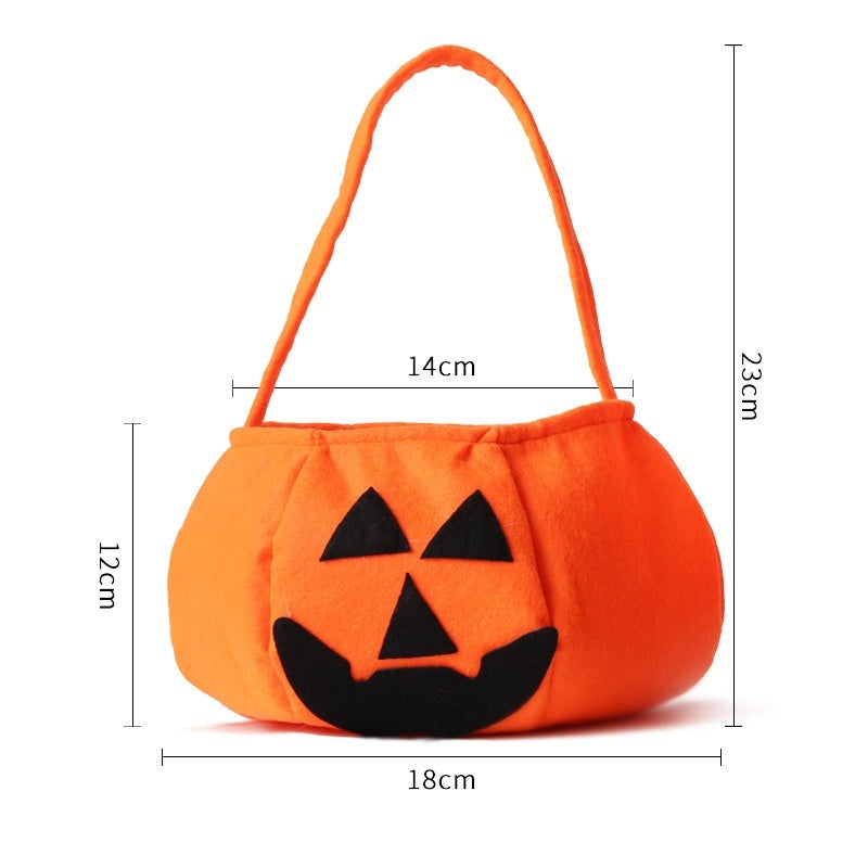 Halloween Pumpkin Cloak Costume with Hat & Bag