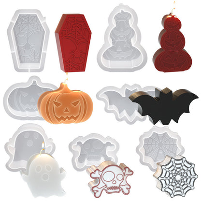 Halloween Silicone Candle Mold – Ghost & Pumpkin Shapes