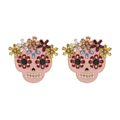 Rhinestone Geometric Halloween Earrings