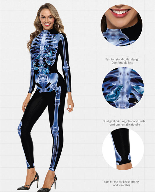 Halloween Skeleton Cosplay Jumpsuit