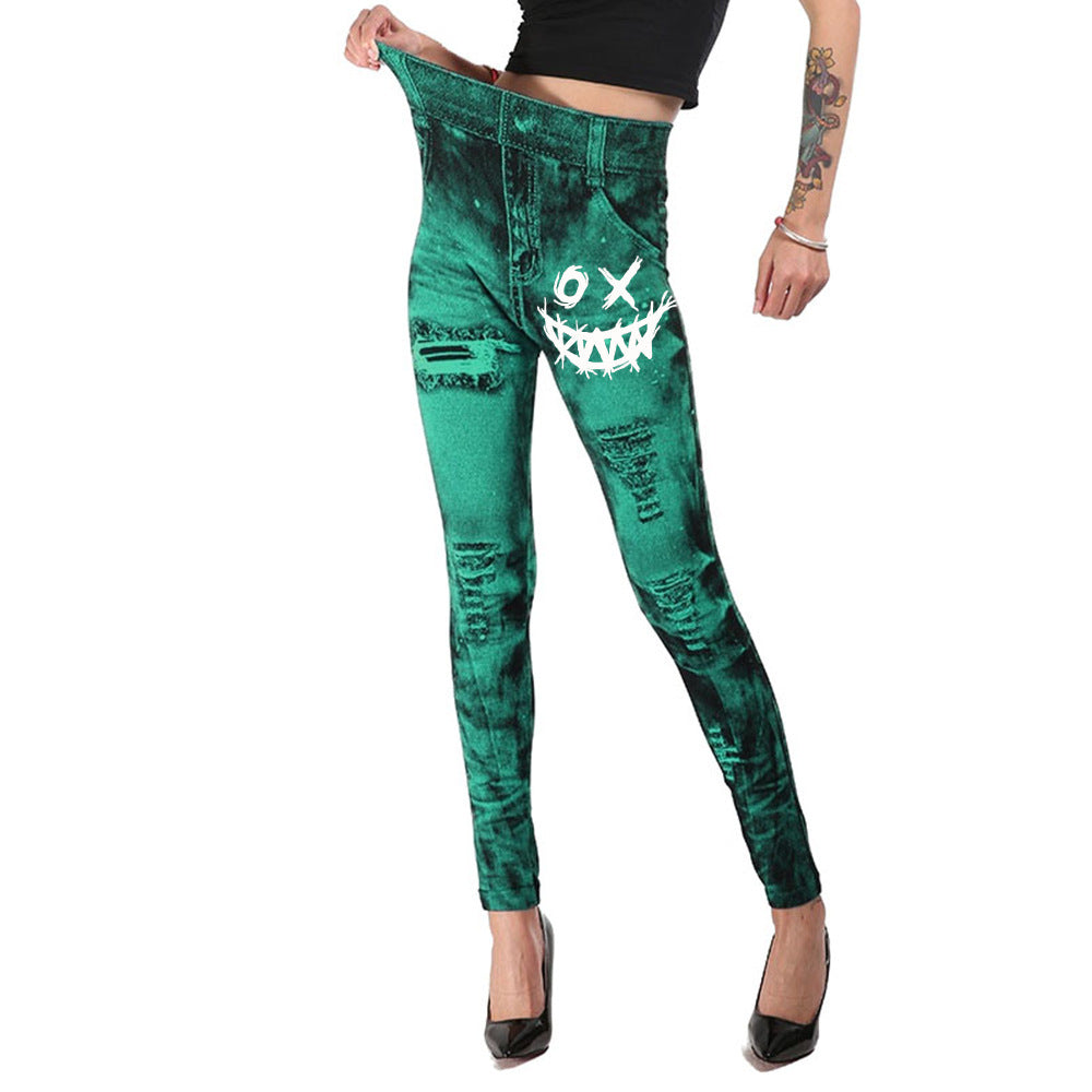 Printed Cotton-Blend Halloween Tights for Adults
