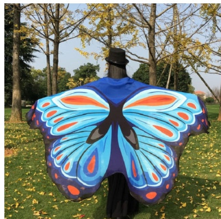 Halloween Peacock Feather Chiffon Cape