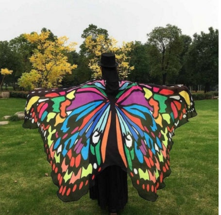 Halloween Peacock Feather Chiffon Cape