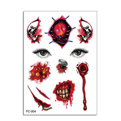 Halloween Funny Makeup Tattoo Sticker – 14.5×21cm