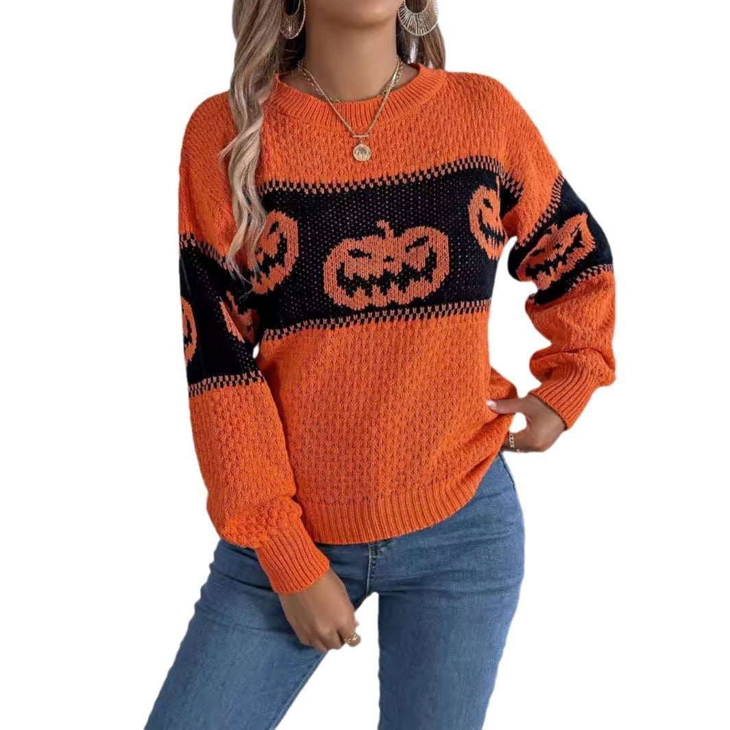 Women’s Halloween Pumpkin Pullover